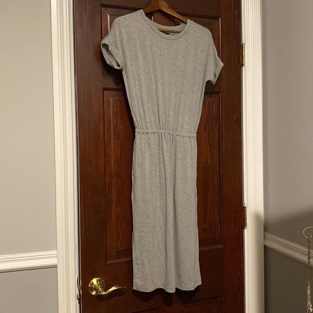 Banana Republic gray dress with slit